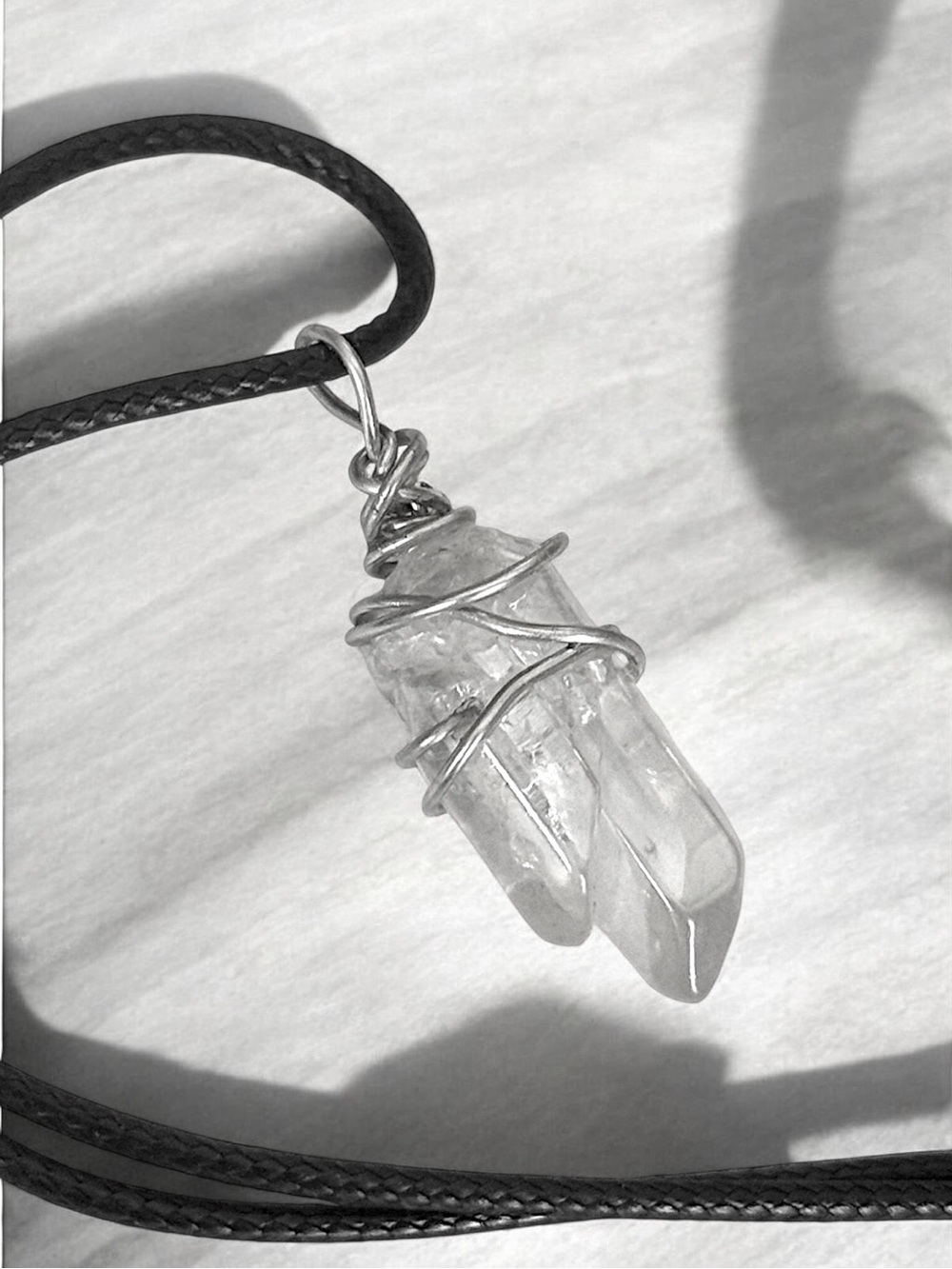 5 For $25💫Wirewrapped Clear Double Quartz Pendant